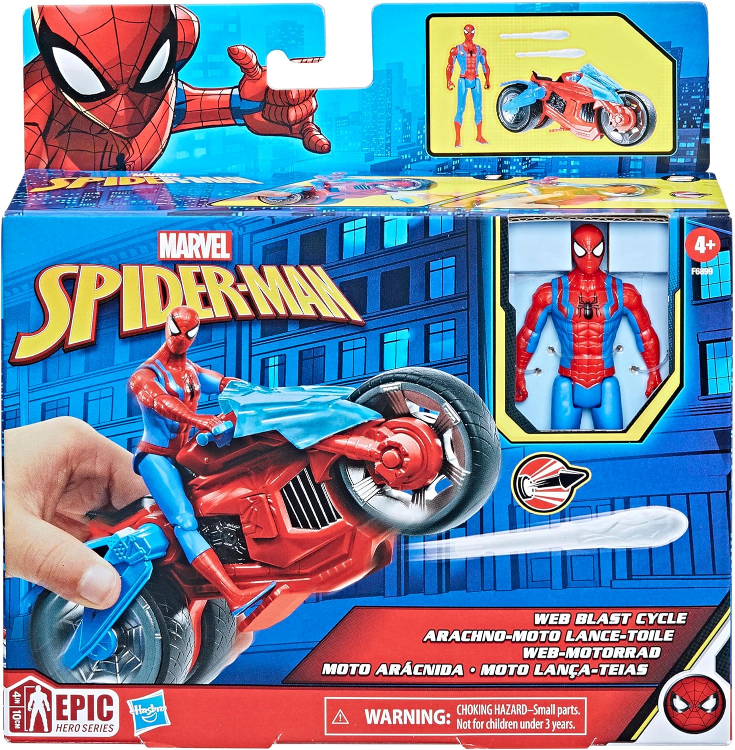 Figura hasbro marvel spider man moto arácnida