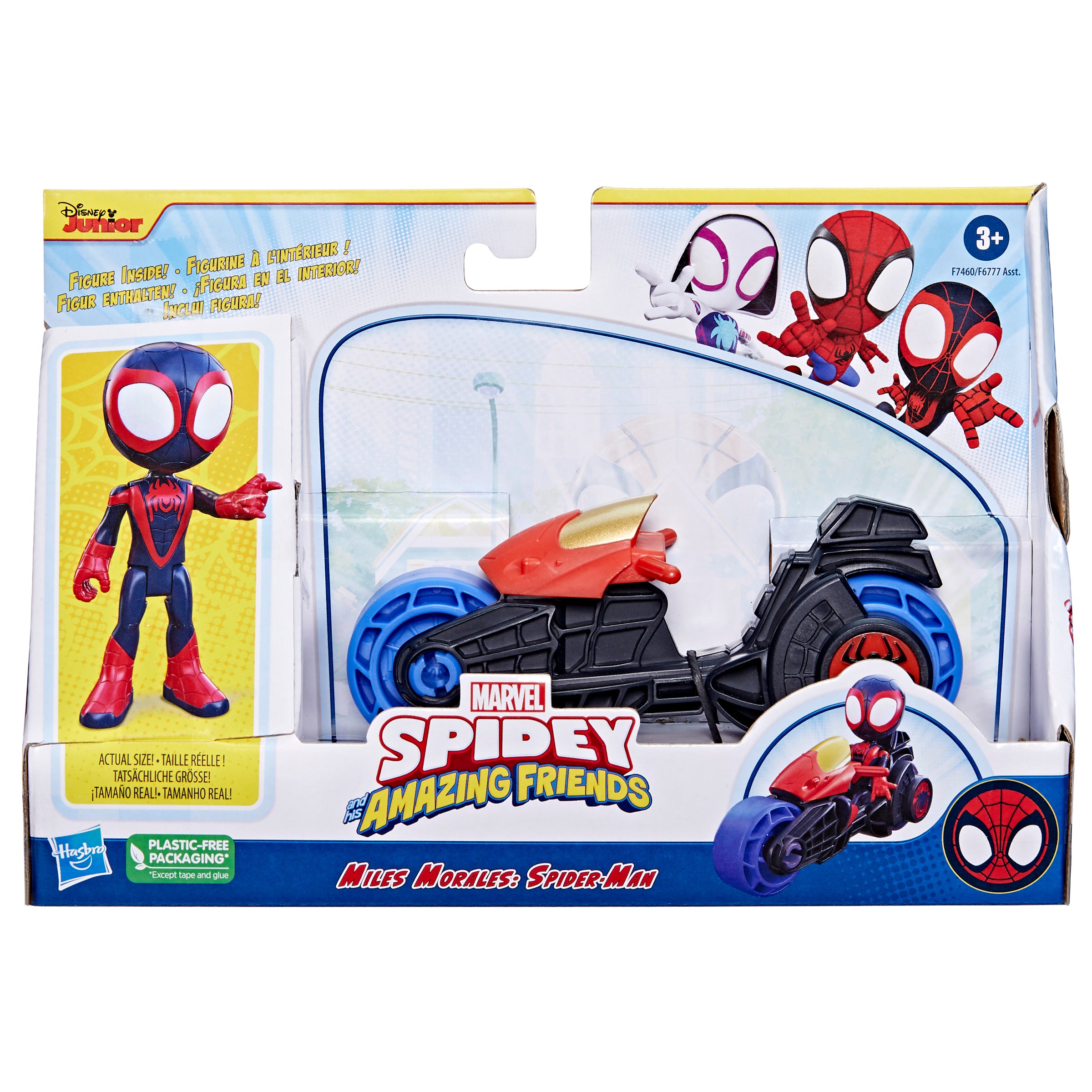 Marvel -  spidey y su superequipo -  miles morales con motocicleta