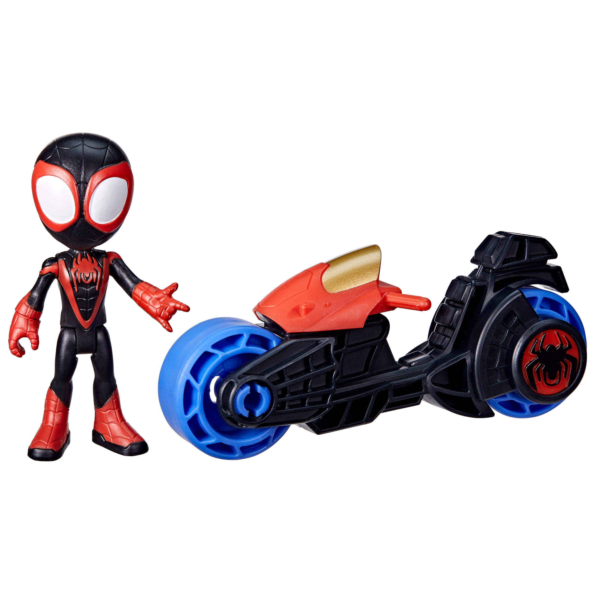 Marvel -  spidey y su superequipo -  miles morales con motocicleta