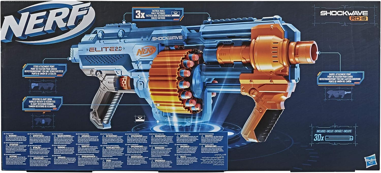 Lanzador hasbro nerf elite 2.0 shockwave rd - 15