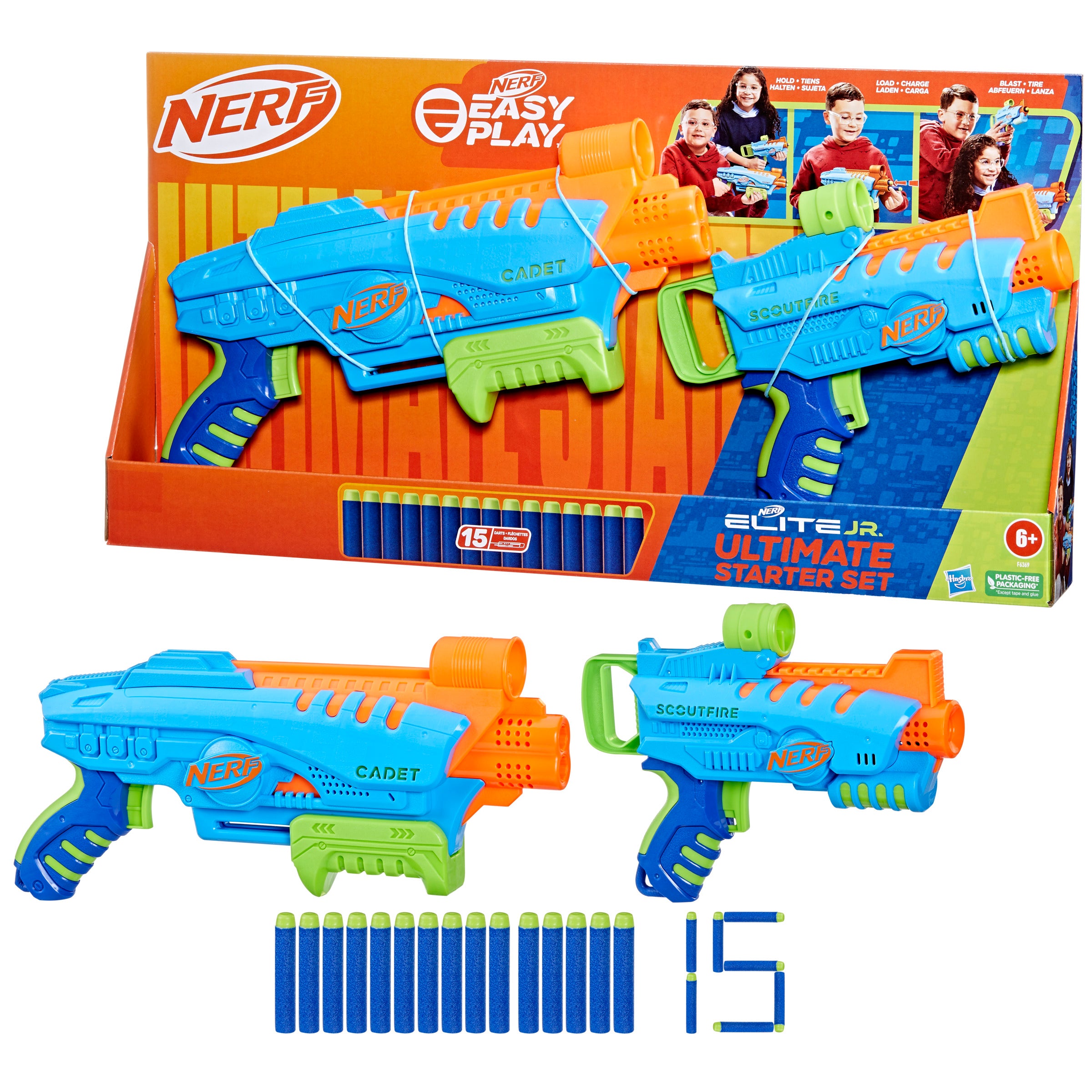 Set doble lanzadores hasbro nerf elite junior ultimate starter