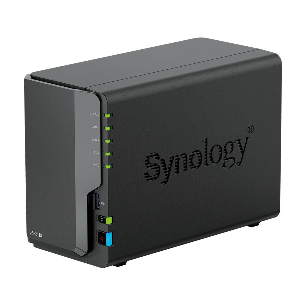 Servidor nas synology disk station ds224+ 2gb 2 bahias raid gigabit ethernet