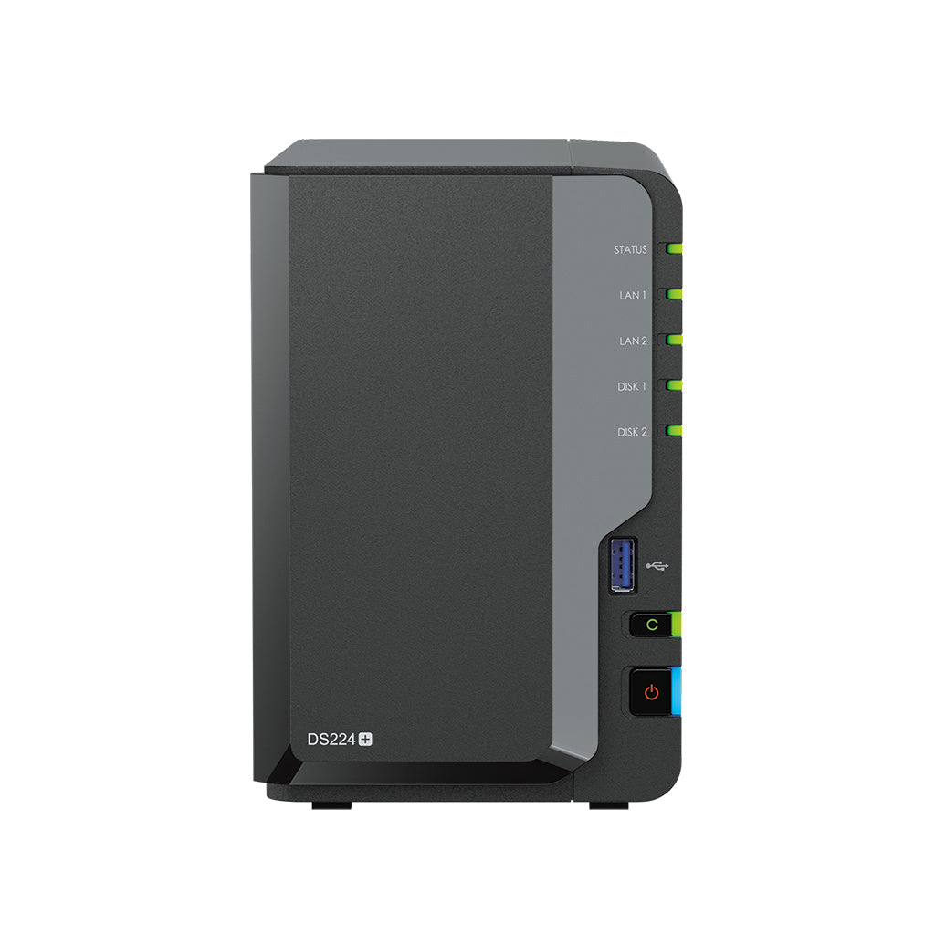 Servidor nas synology disk station ds224+ 2gb 2 bahias raid gigabit ethernet