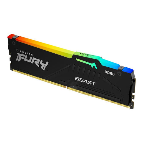 Memoria ram ddr5 32gb kingston - 5600 mhz - pc5 - 44800 - fury beast rgb - cl40 - 1.25v