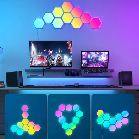 Panel led govee glide hexa light panels h6061 10 paneles -  rgbic -  control por voz -  40 modos