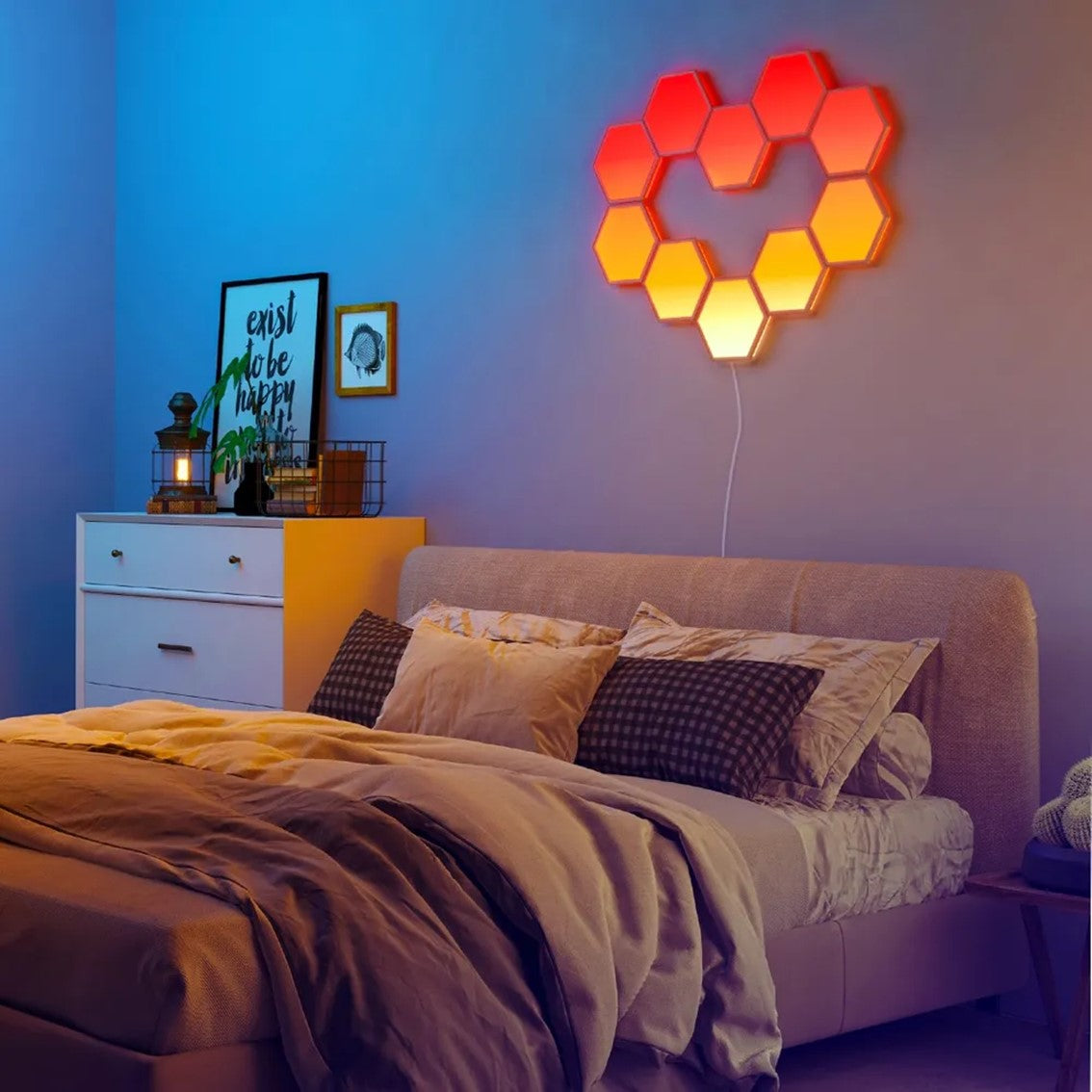 Panel led govee glide hexa light panels h6061 10 paneles -  rgbic -  control por voz -  40 modos