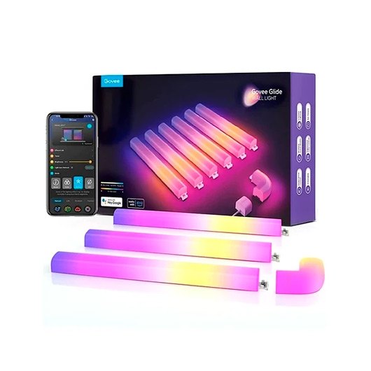 Barra led pared govee glide 6+1 h6062 40 modos -  control por voz -  app -  cable 1.8m