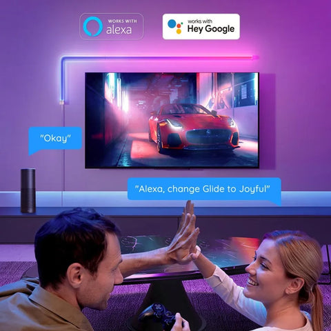 Barra led pared govee glide 6+1 h6062 40 modos -  control por voz -  app -  cable 1.8m