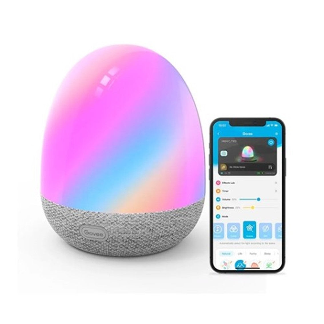 Lampara govee rgbic night light h6057 54 modos -  control por voz -  app -  altavoz bt