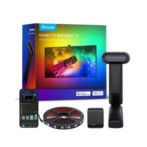 Tira led govee envisual tv backlight t2 h605c 55pulgadas - 65pulgadas - rgbic -  4 modos -  doble camara -  hasta 5 dispositivos
