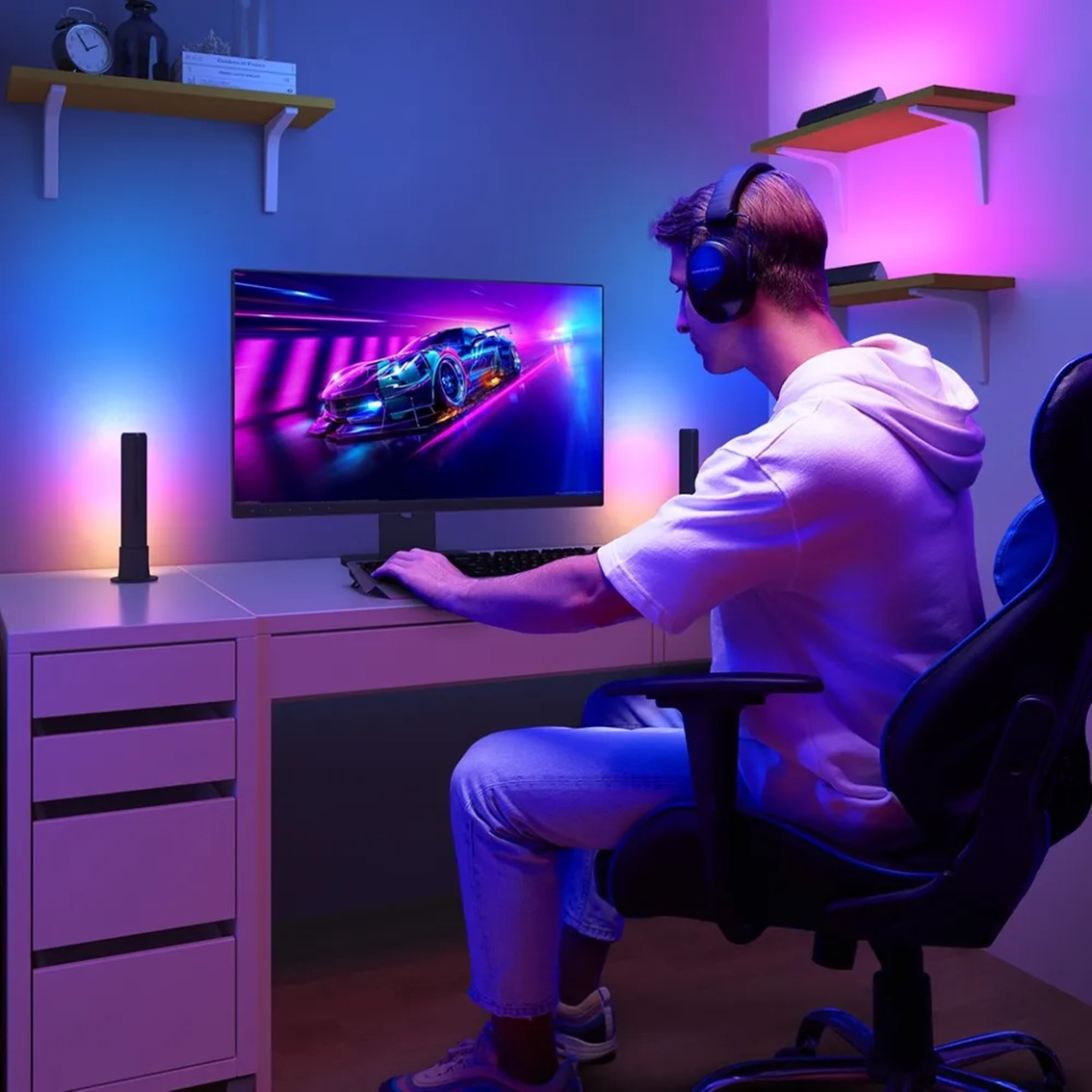 Barra led govee rgbicww wifi+bt h6056 control por voz -  modo musica -  app