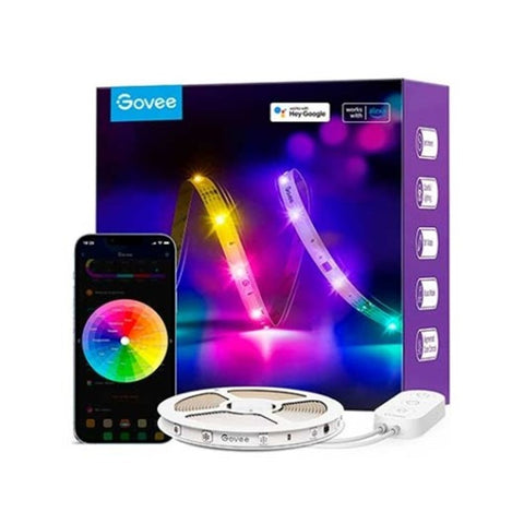 Tira led govee rgb smart wifi+bt h618a 5m -  rgbic -  11 modos musica -  control por voz