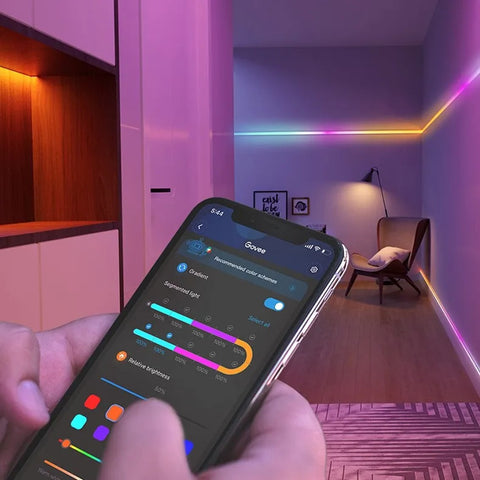 Tira led govee rgb smart wifi+bt h619a 5m -  rgbic -  64 modos -  control por voz