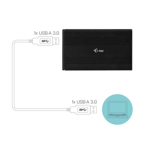 Caja para disco duro 2.5pulgadas i - tec sata i - ii - iii hdd y ssd con interfaz usb 3.0