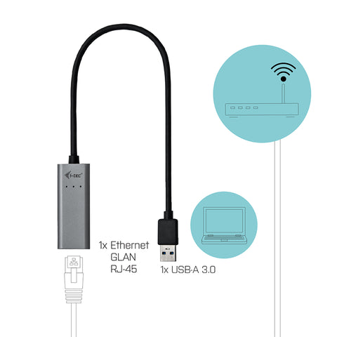 Adaptador tarjeta de red i - tec usb 3.0 a gigabit ethernet 10 - 100 - 1000 mbps