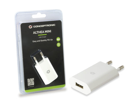 Cargador conceptronic 1 puerto usb tipo 2.0 althea - 5w - blanco