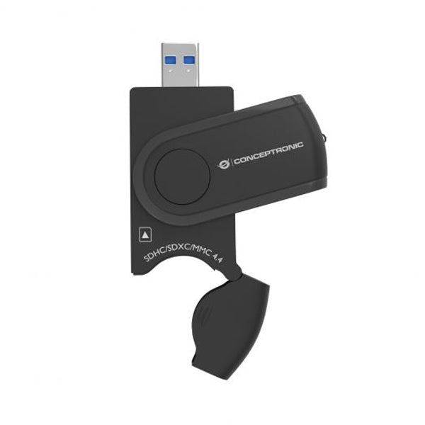 Lector de tarjetas externo usb 3.0 4 en 1 conceptronic bian04b sd - sdhc - sdxc micro sd -  t flash