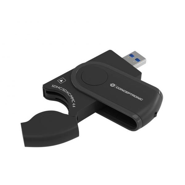 Lector de tarjetas externo usb 3.0 4 en 1 conceptronic bian04b sd - sdhc - sdxc micro sd -  t flash