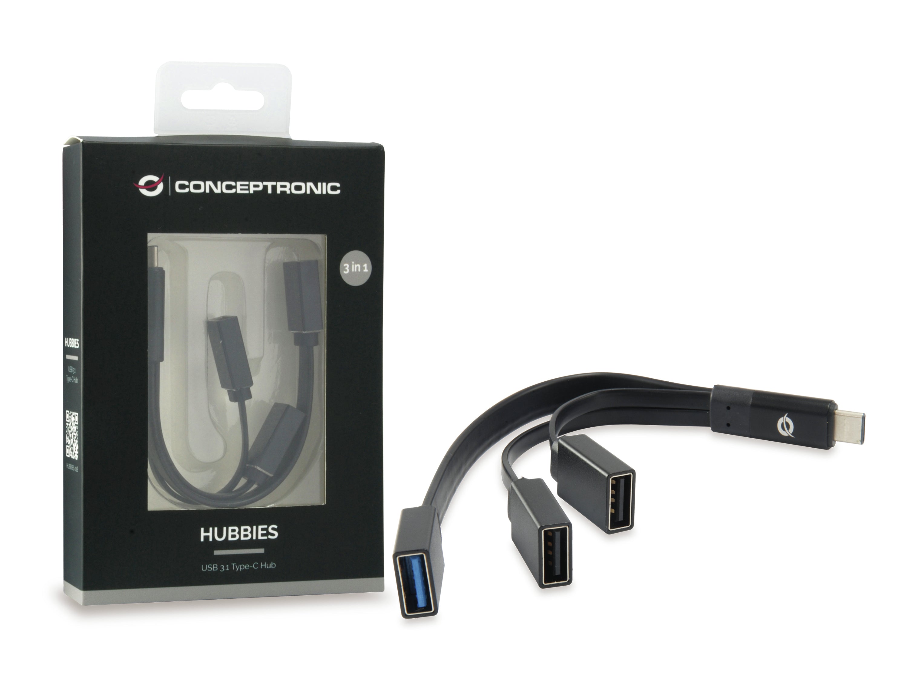 Hub usb tipo c conceptronic hubbies01b 1 x usb 3.0 - 2 x usb 2.0