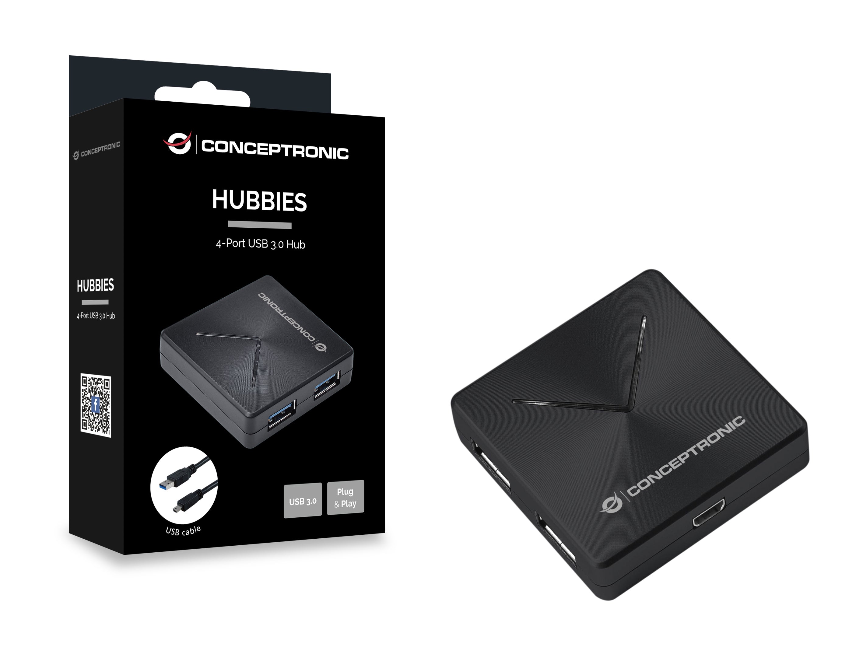 Hub usb 3.0 conceptronic hubbies02b 4 x usb 3.0