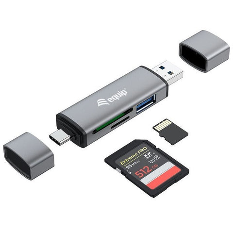 Lector de tarjetas usb tipo a - usb tipo c equip life usb 3.0 -  sd -  micro sd