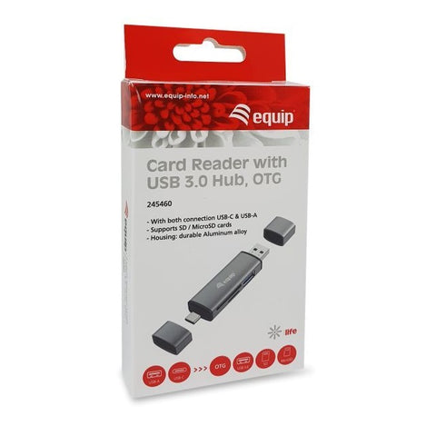 Lector de tarjetas usb tipo a - usb tipo c equip life usb 3.0 -  sd -  micro sd