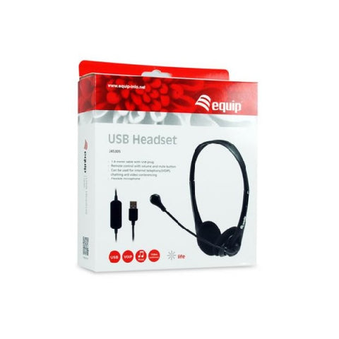 Auriculares equip life 245305 usb tipo a negro