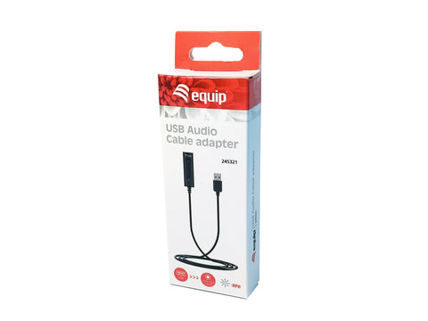 Cable adaptador de audio equip life jack 3.5mm - usb tipo a