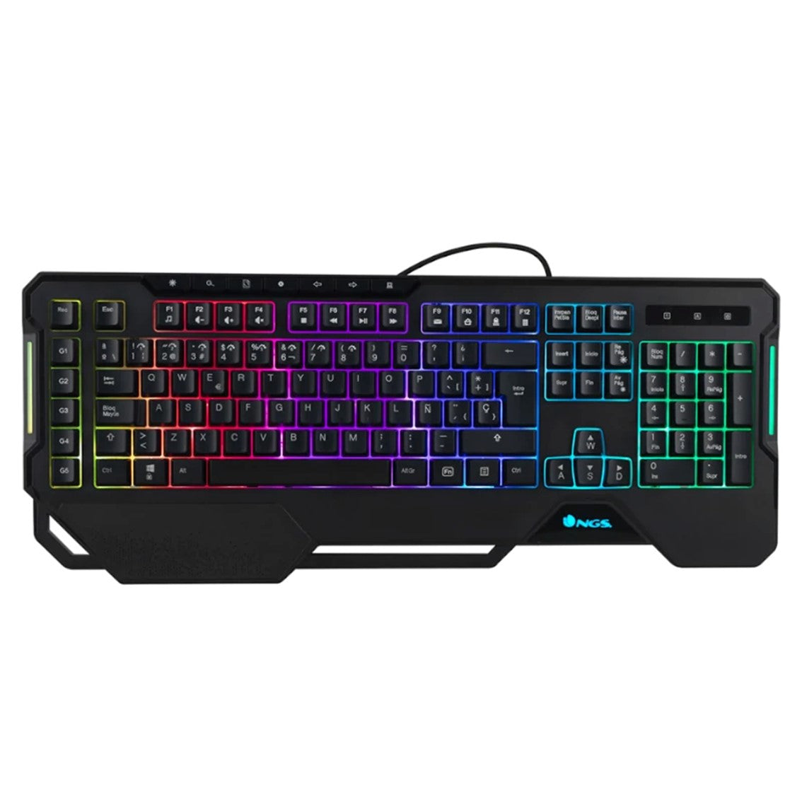 Teclado gaming ngs gkx - 450 - 2 usb rgb negro