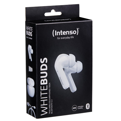 Auriculares bluetooth intenso buds t300a tws con anc blanco inalambrico