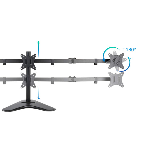 Soporte mesa tooq 3 pantallas gira incli 3 brazos 17 - 27 negro