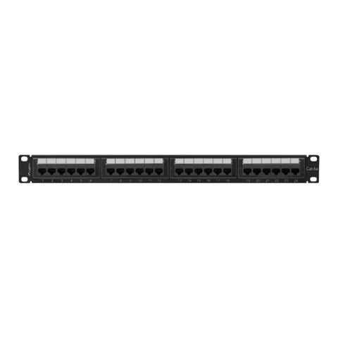 Patch panel lanberg 24 puertos 1u cat.6a utp 19pulgadas negro