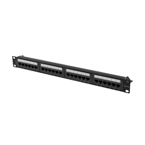 Patch panel lanberg 24 puertos 1u cat.6a utp 19pulgadas negro