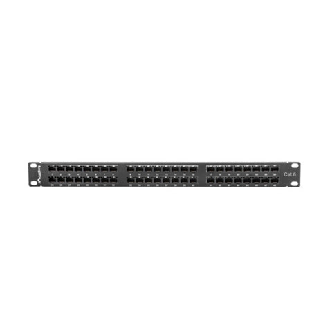 Patch panel lanberg 48 puertos 1u cat.6 19pulgadas negro