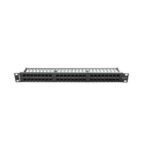 Patch panel lanberg 48 puertos 1u cat.6 19pulgadas negro