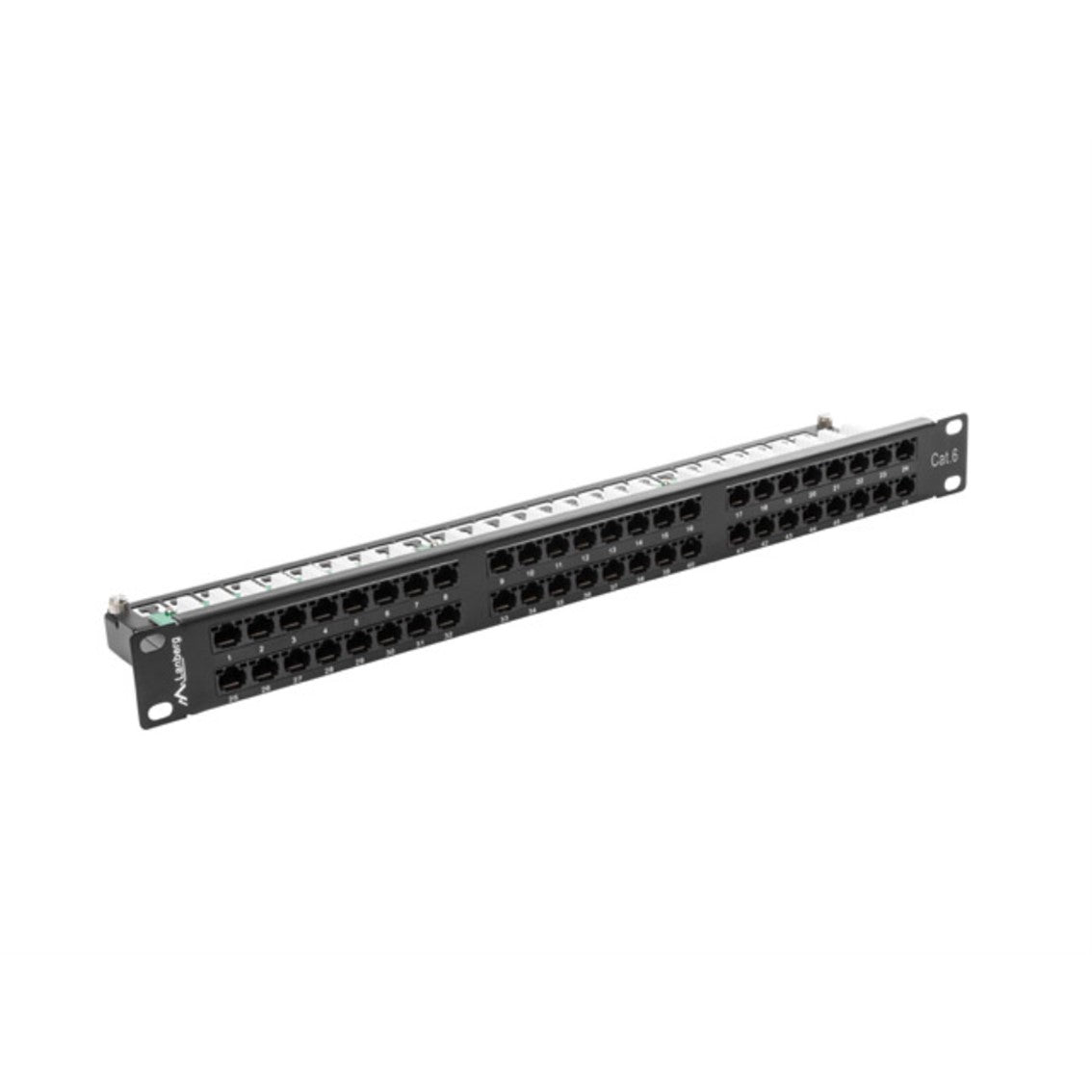 Patch panel lanberg 48 puertos 1u cat.6 19pulgadas negro