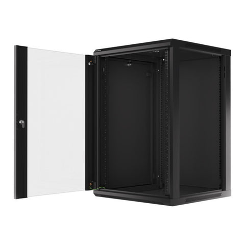 Armario lanberg mural rack 19pulgadas 18u - 600x600 negro