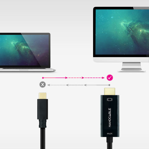 Conversor nanocable usb - c a hdmi 1.4 4k@30hz 3 m