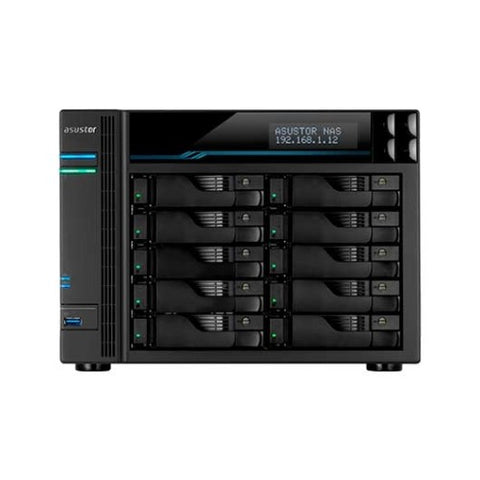Servidor nas asustor tower 10 bay quad - core 8gb ddr4 10 gbe x 2 2.5 gbe x 2 usb 3.2