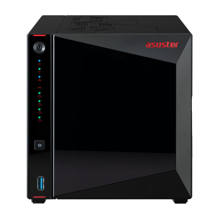Servidor nas asustor tower 4 bay quad - core 2ghz 4gb ddr4