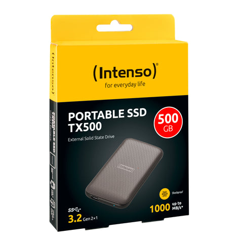 Disco duro externo solido ssd intenso tx500 500gb usb tipo c