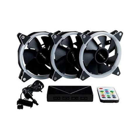 Kit ventiladores cpu gaming unykach ring led argb 3 x 120mm