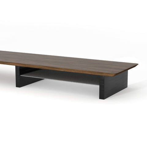 Phoenix harmony estante elevador de monitor en madera para escritorio walnut con bandeja forrada en fieltro