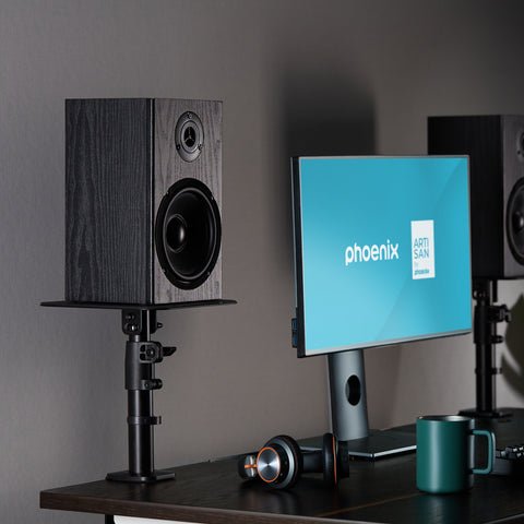 Soportes universales phoenix para altavoces de escritorio - ajustables en altura e inclinación
