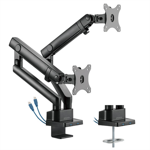 Phoenix mstand2 brazo articulado resorte de gas para doble monitor hasta 27 vesa 75 x 75 - 100 x 100 incluye 2 usb