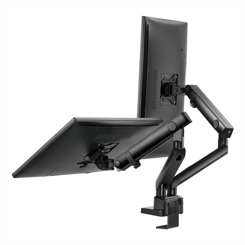 Phoenix mstand2 brazo articulado resorte de gas para doble monitor hasta 27 vesa 75 x 75 - 100 x 100 incluye 2 usb