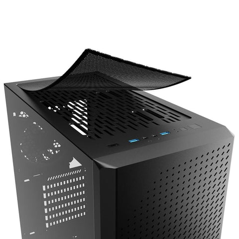 Caja ordenador gaming sharkoon midi vs9 atx cristal templado x 2 usb 3.0 x1 usb 3.2 tipo c negro