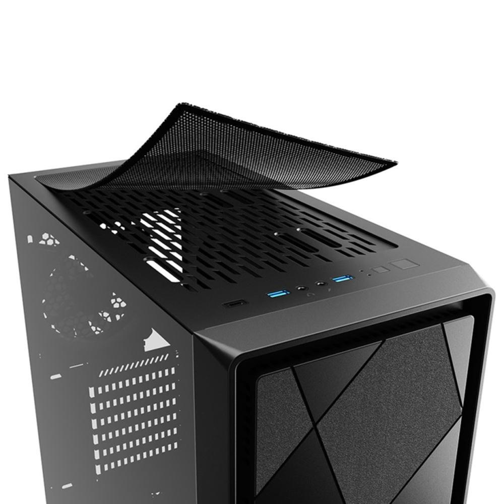 Caja ordenador gaming sharkoon midi vs8 atx cristal templado x 2 usb 3.0 x 1 usb 3.2 tipo c negro