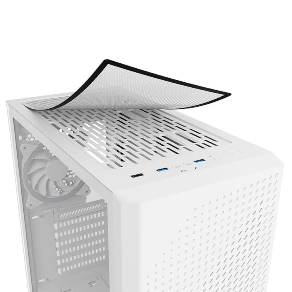 Caja ordenador gaming sharkoon midi vs9 atx cristal templado usb 3.2 blanca