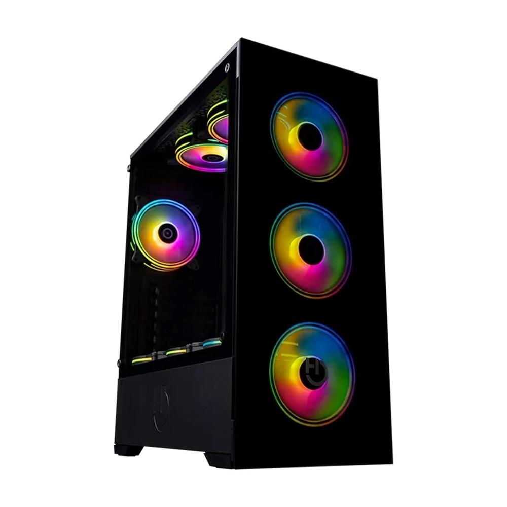 Caja ordenador gaming hiditec z20 - aura argb atx cristal templado negro